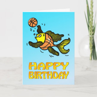 Tarjeta Baloncesto Fish divertido lindo personalizado Tarj