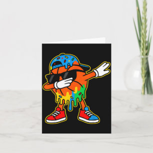 Tarjeta Baloncesto haciendo Dabbing Helado Goteo Chicos Ba