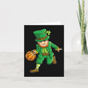 Tarjeta Baloncesto Leprechaun St Patricks Day Niños Me