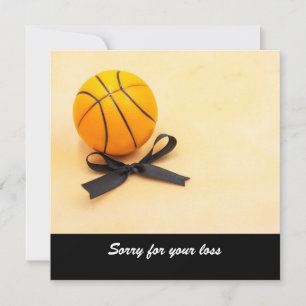 Tarjeta Baloncesto lo siento por tu pérdida con cinta negr