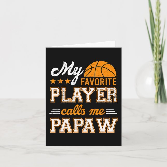 Tarjeta Baloncesto mi jugador favorito me llama Papaw (Anverso)
