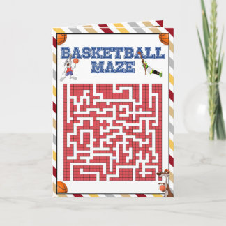 Tarjeta Baloncesto NBA baby ducha maze para niños