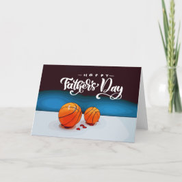 Tarjeta Baloncesto Padre e hijo del Día del Padre acuarela
