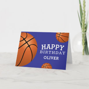 Tarjeta Baloncesto Pelota Deportes Feliz Cumpleaños Niños