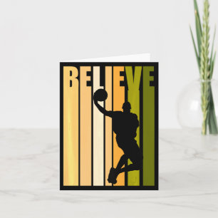 Tarjeta Baloncesto retro cree cumpleaños chico hombres mot