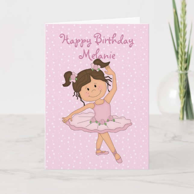 Tarjeta Baloncesto Rosa Cute 4 Cumpleaños (Anverso)