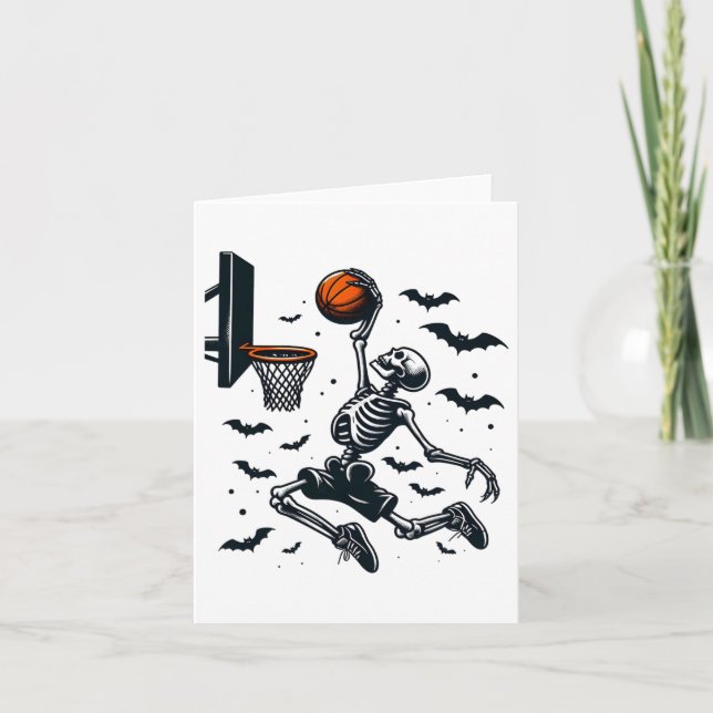 Tarjeta Baloncesto Skeleton Halloween Skeletball (Anverso)