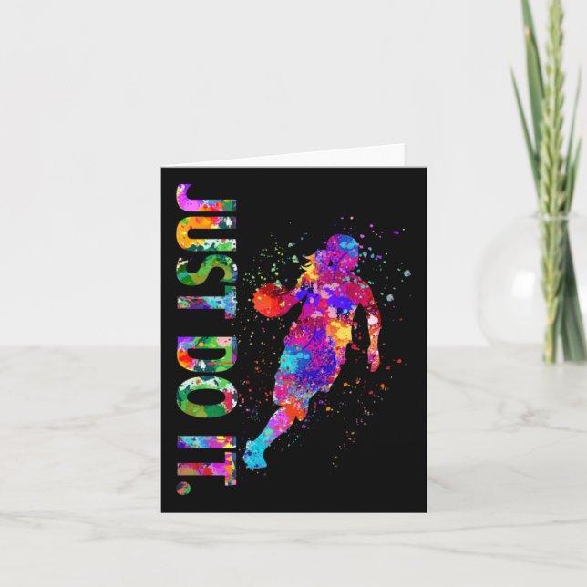 Tarjeta Baloncesto Vida Watercolor Art (Anverso)
