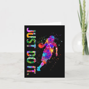 Tarjeta Baloncesto Vida Watercolor Art