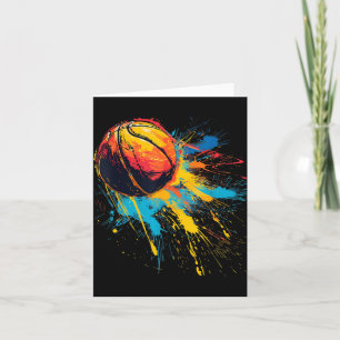 Tarjeta Baloncesto Watercolor Artwork Basketball Player Dr