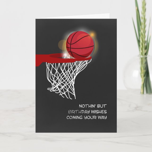 Tarjeta Baloncesto y Net, cumpleaños (Anverso)