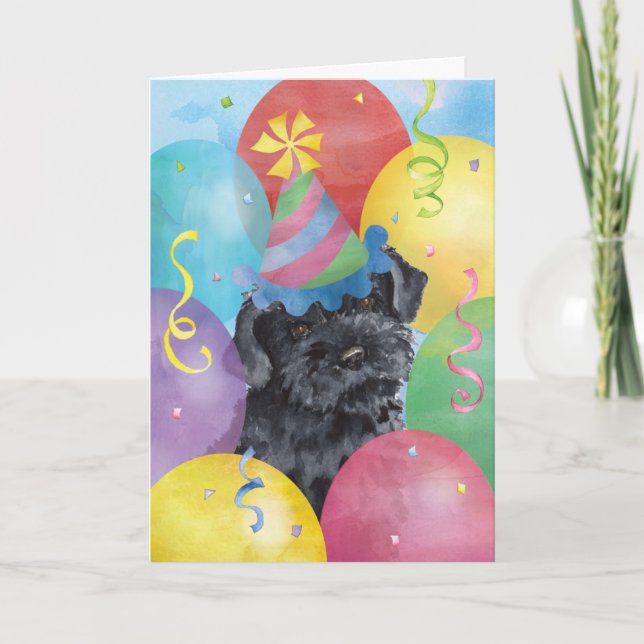 Tarjeta Balones de cumpleaños Kerry Blue Terrier (Anverso)