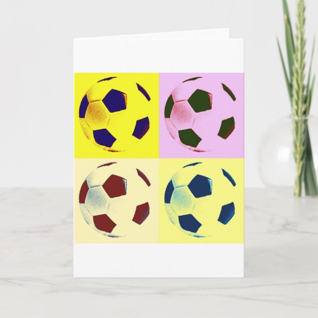 Tarjeta Balones de fútbol de arte pop (Anverso)