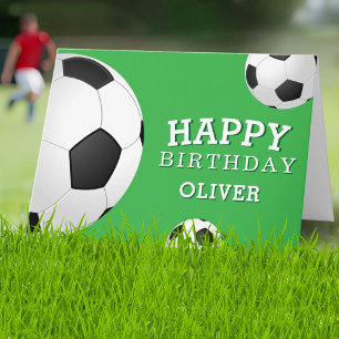 Tarjeta Balones de Fútbol Deportes Cumpleaños Feliz Niños