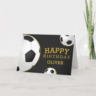 Tarjeta Balones de Fútbol Deportes Feliz Cumpleaños Niños