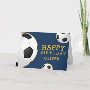 Tarjeta Balones de Fútbol Deportes Feliz Cumpleaños Niños