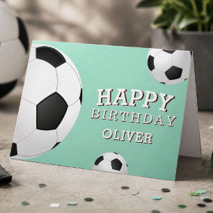 Tarjeta Balones de Fútbol Deportes Feliz Cumpleaños Niños