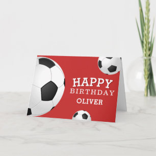 Tarjeta Balones de Fútbol Deportes Feliz Cumpleaños Niños