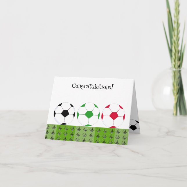 Tarjeta Balones de Fútbol - Felicitaciones (Anverso)