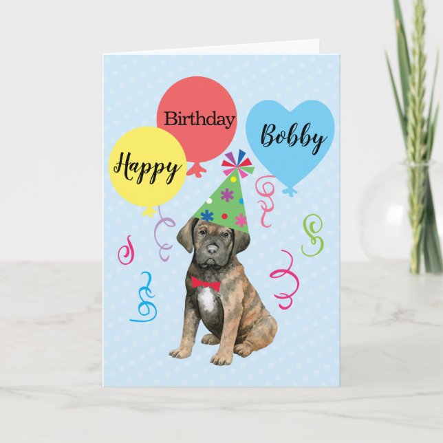 Tarjeta Balones de la fiesta de cumpleaños Cane Corso Card (Anverso)
