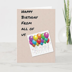 TARJETA BALONES PARA USTEDES FELICES CUMPLEAÑOS DE TODOS N