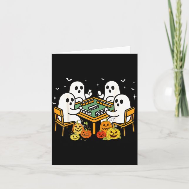 Tarjeta Bam Boo Halloween Ghost Mahjong Funny Costume Game (Anverso)