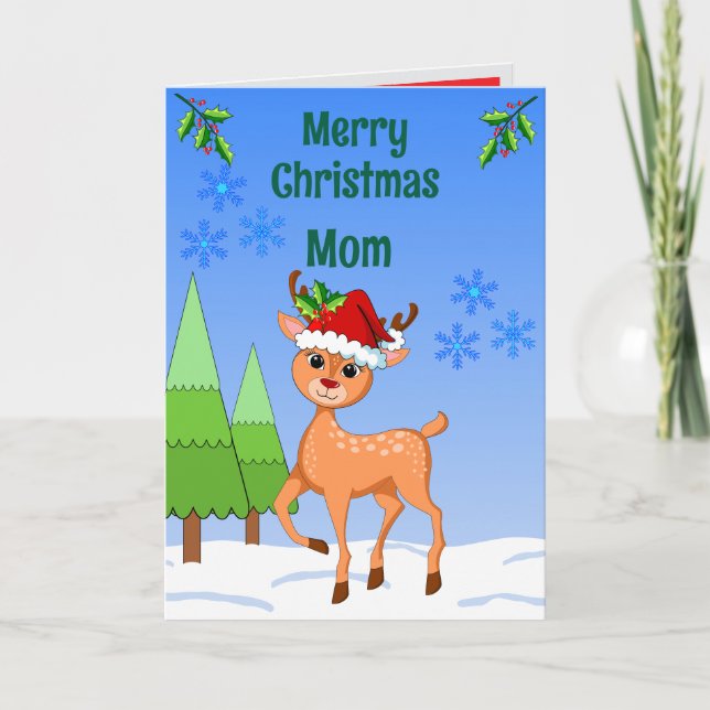 Tarjeta BambiDeer Christmas Folded Greeting Card (Anverso)