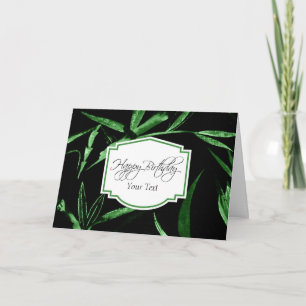Tarjeta Bambú del verde del feliz cumpleaños