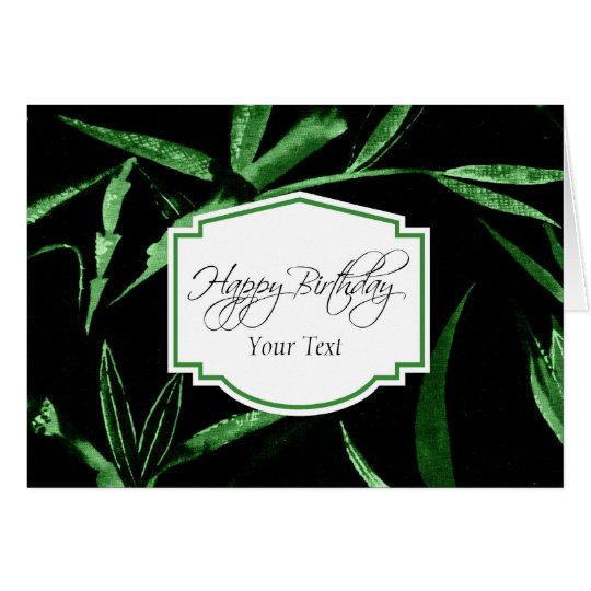 Tarjeta Bambú del verde del feliz cumpleaños