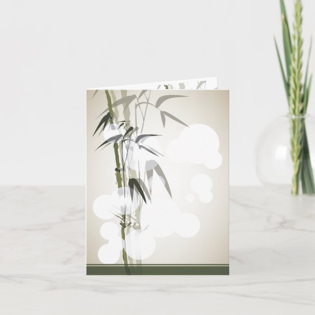 Tarjeta Bambú en blanco notecard (Anverso)
