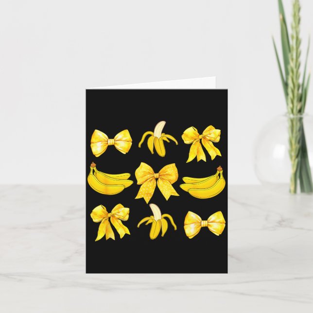 Tarjeta Banana Coquette Bow Yellow Bananas Festival Girls  (Anverso)