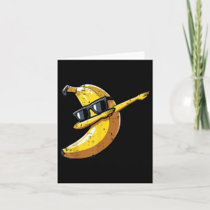 Tarjeta Banana Dab Sungles Monos Fruta Lindo Baile Niños H