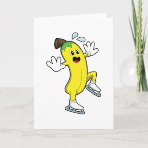 Tarjeta Banana en patinaje sobre hielo con patines de hiel