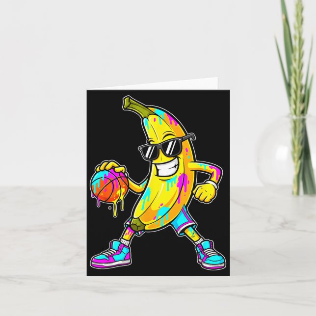 Tarjeta Banana Funny Basketball Drip Kids Youth Boys Girls (Anverso)