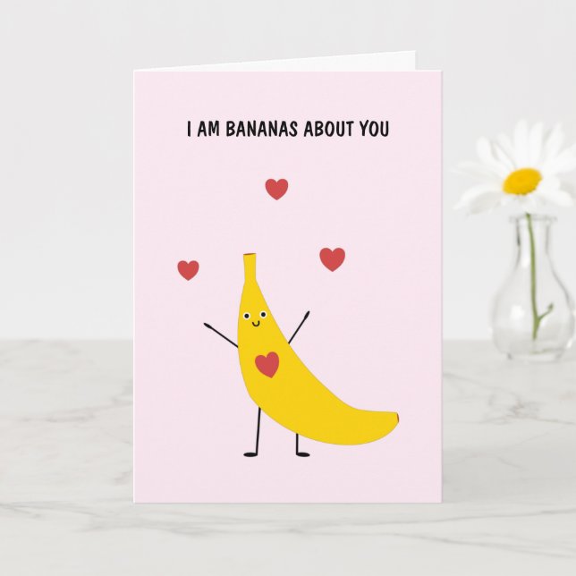 Tarjeta Banana Soy Bananas sobre ti Valentine Love (Planta pequeña)