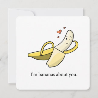 Tarjeta "Bananas sobre ti", día de San Valentín/carta de a