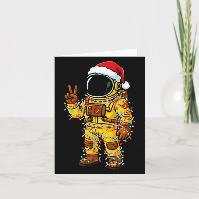 Tarjeta Bananaut Space Explorer - Christmas Astronaut Ligh (Anverso)