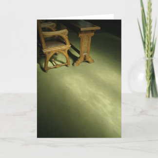 Tarjeta Banco de la iglesia en tarde luz Praga mayo de