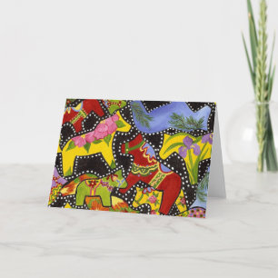 Tarjeta Banco de los caballos de Dala del baile dentro de