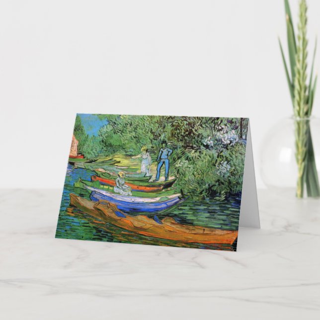 Tarjeta Banco del Oise en Auvers por Vincent van Gogh (Anverso)