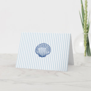 Tarjeta Banda azul nautical Blue Seashell