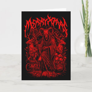 Tarjeta Banda de Heavy Metal Parodia de Navidad Death Meta