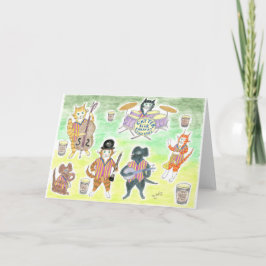 Tarjeta Banda de Jazz de Catter Bilk, clarinete, bajo dobl