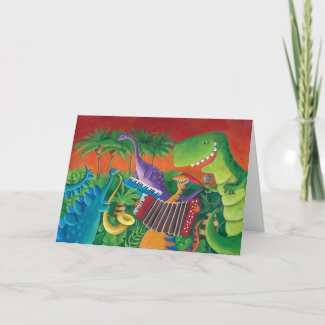 Tarjeta Banda Funky Dinosaur (Anverso)