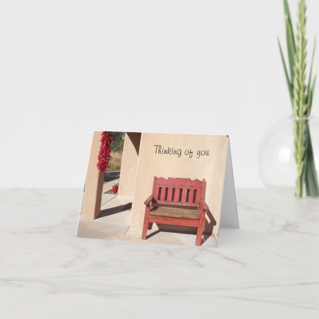 Tarjeta Banda roja rústica en el blog Thinking of You note (Anverso)