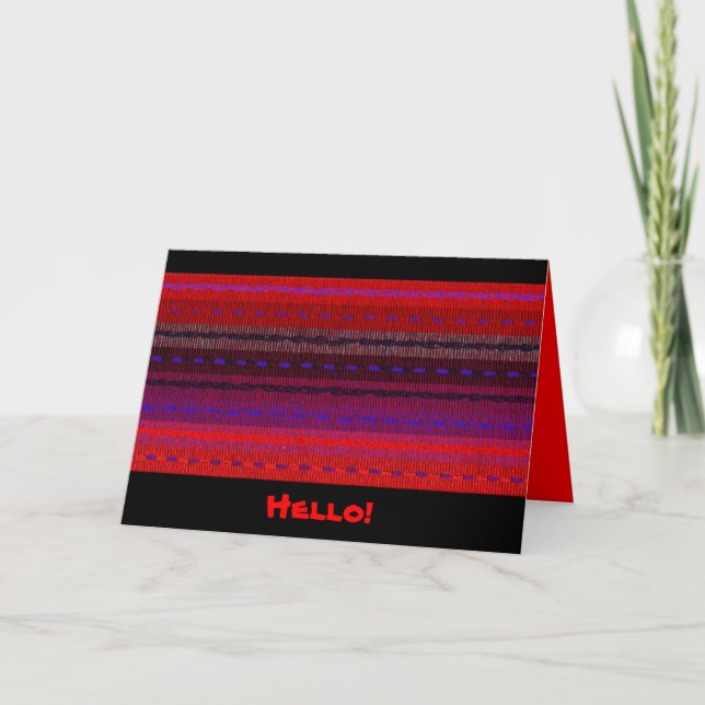 Tarjeta Bandas tejidas Hola (Anverso)