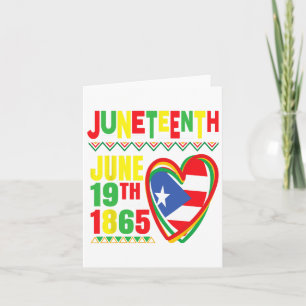 Tarjeta Bandera afroamericana puertorriqueña de Juneteenth