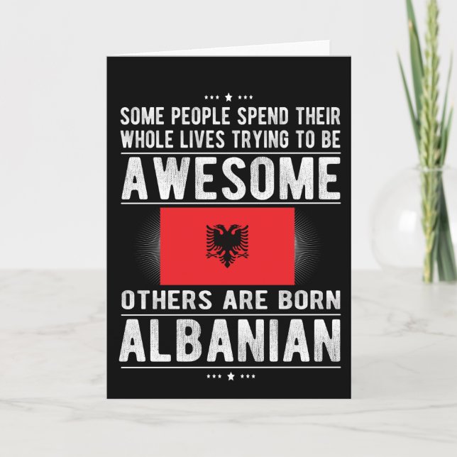 Tarjeta Bandera albanesa Albania Patrimonio de la Humanida (Anverso)