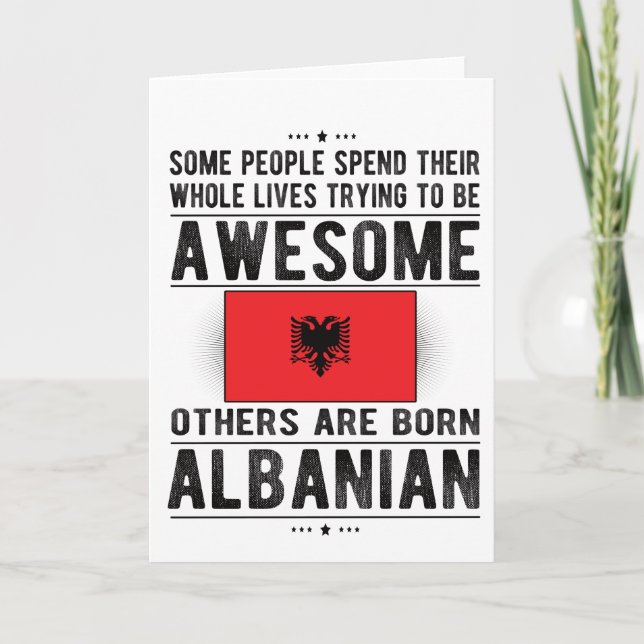 Tarjeta Bandera albanesa Albania Patrimonio de la Humanida (Anverso)