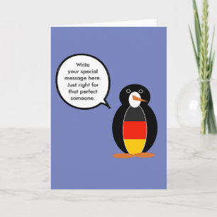 Tarjeta Bandera alemana hablando Sra. Pingüino